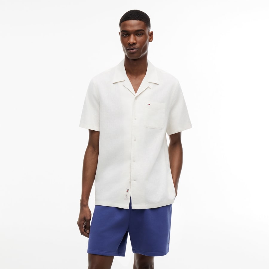 Image number 5 for Tommy Jeans Linen Blend Shirt White