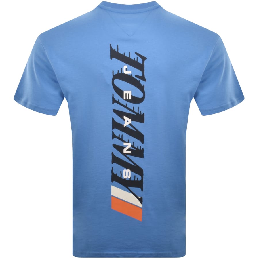 Image number 4 for Tommy Jeans Vintage Back Graphic T Shirt Blue