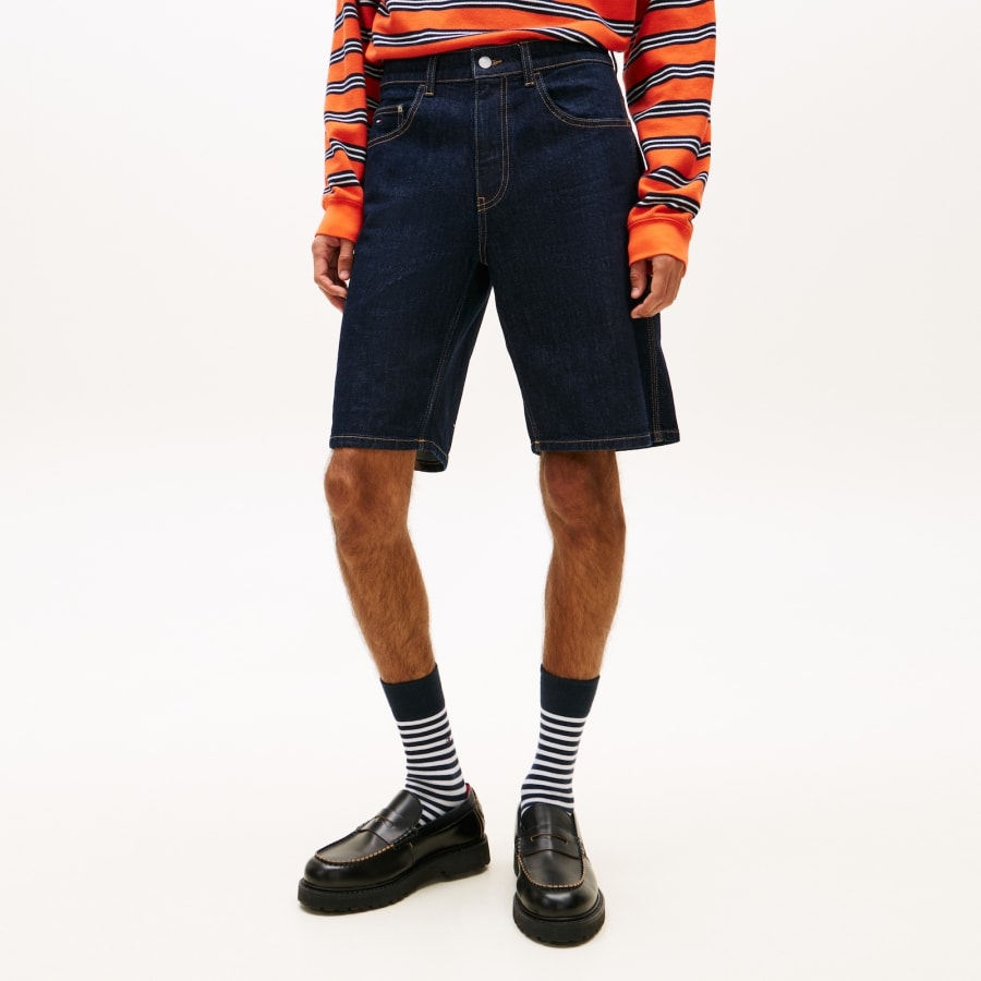 Image number 5 for Tommy Jeans Jaimie Relaxed Shorts Dark Wash Blue