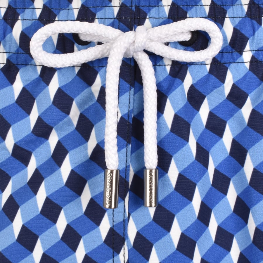 Image number 5 for Sandbanks Geometric Swim Shorts Blue