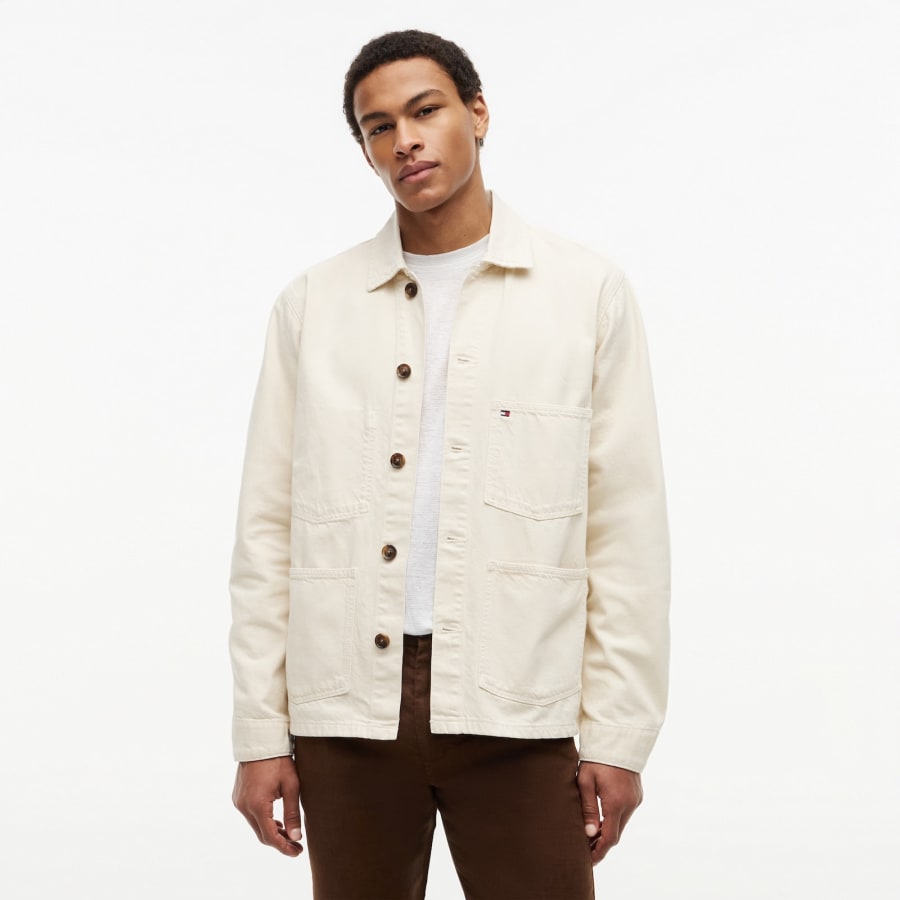 Image number 4 for Tommy Hilfiger Chore Jacket Cream