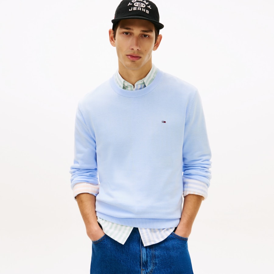 Image number 4 for Tommy Jeans Slim Fit Jumper Sweet Blue