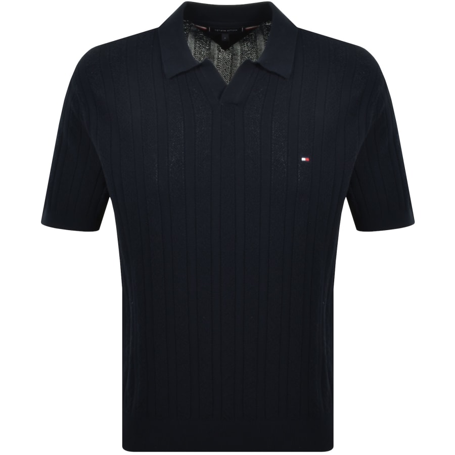 Image number 1 for Tommy Hilfiger Logo Polo T Shirt Navy