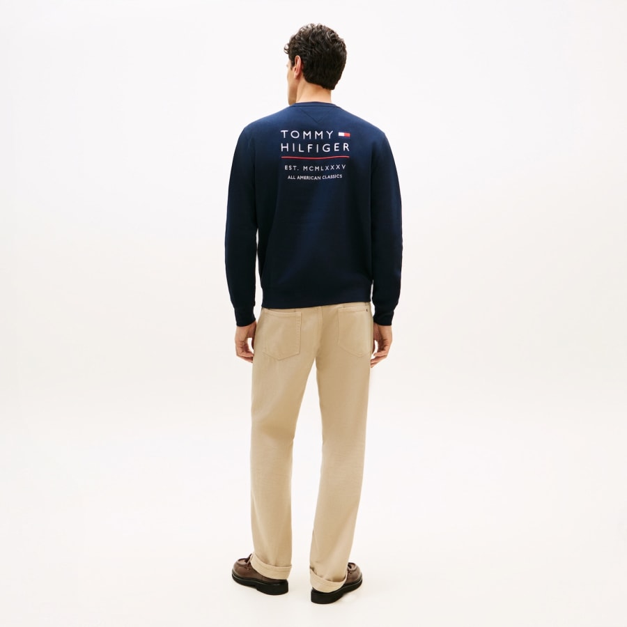 Image number 5 for Tommy Hilfiger Stack Sweatshirt Navy