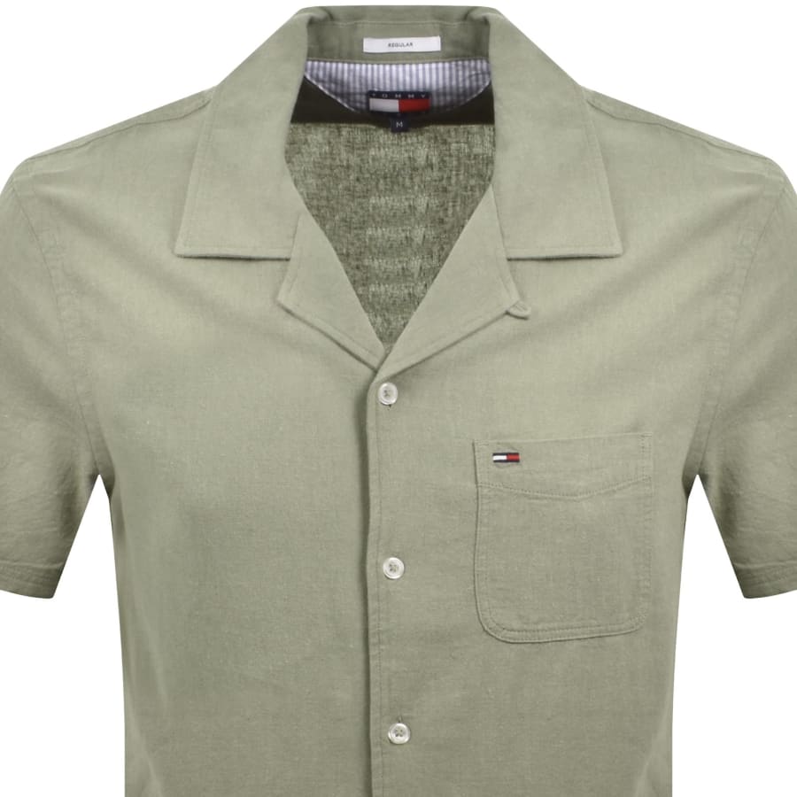 Image number 2 for Tommy Jeans Linen Blend Shirt Green