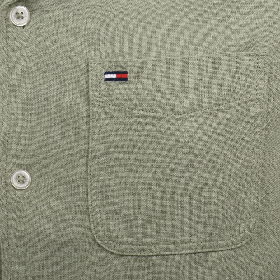 Image number 3 for Tommy Jeans Linen Blend Shirt Green