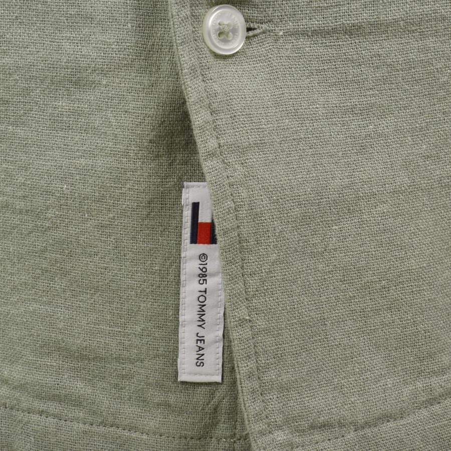 Image number 4 for Tommy Jeans Linen Blend Shirt Green