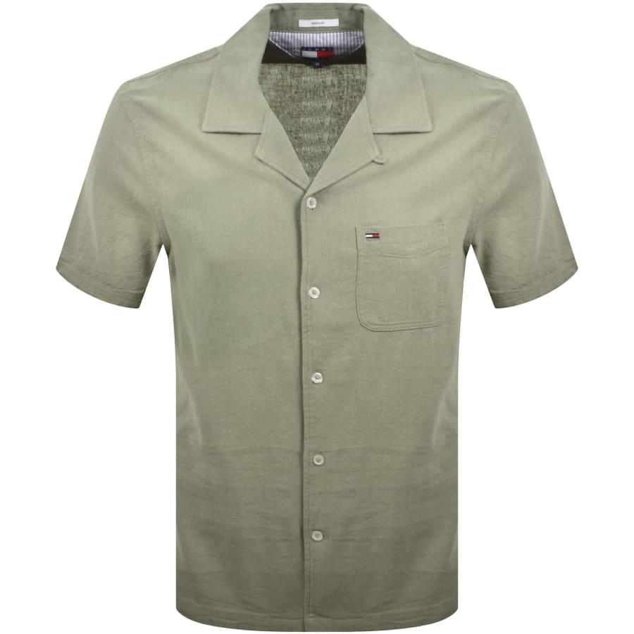 Image number 1 for Tommy Jeans Linen Blend Shirt Green