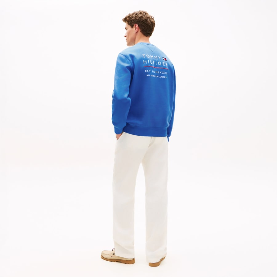 Image number 5 for Tommy Hilfiger Stack Sweatshirt Blue