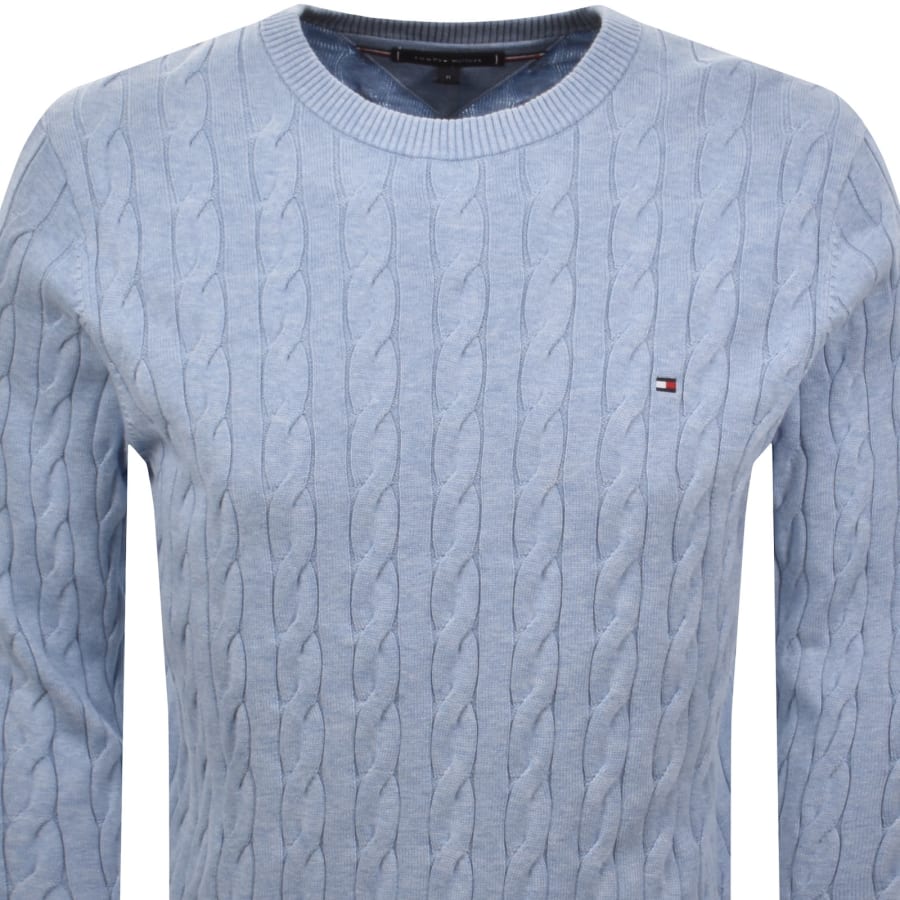 Image number 2 for Tommy Hilfiger Cable Knit Jumper Blue