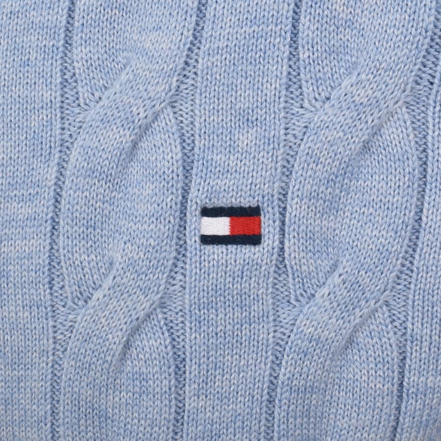 Image number 3 for Tommy Hilfiger Cable Knit Jumper Blue
