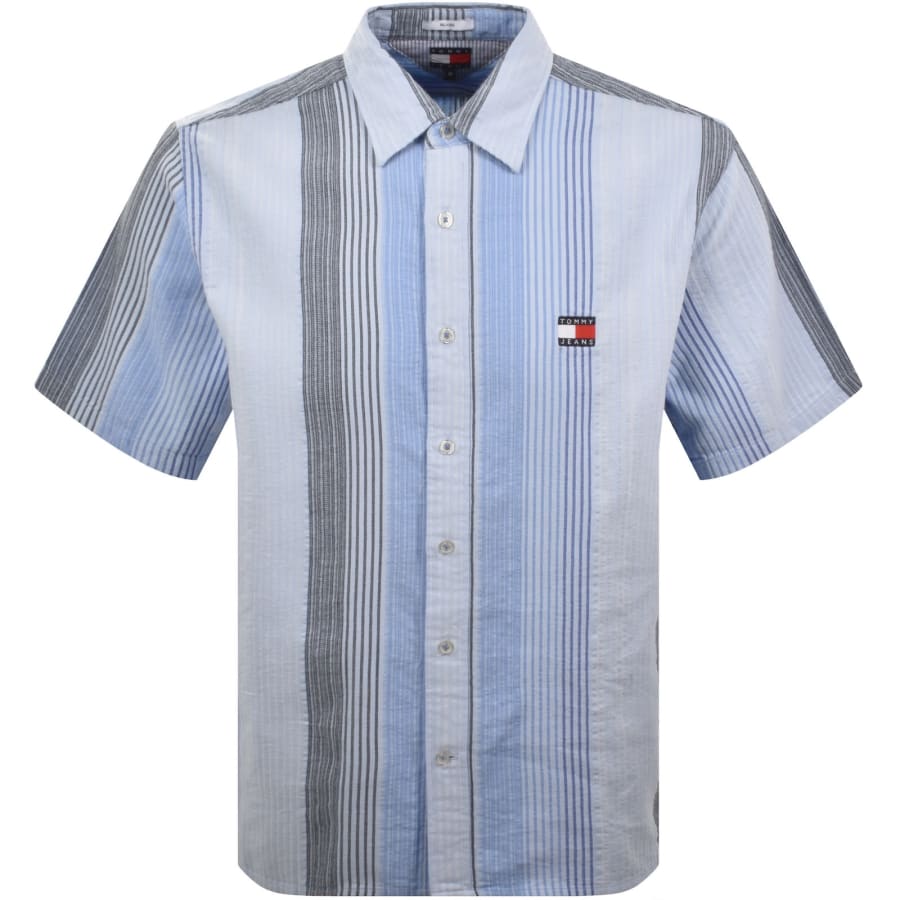 Image number 1 for Tommy Jeans Relaxed Stripe Shirt Blue