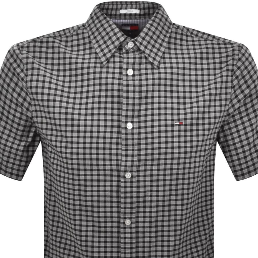 Image number 2 for Tommy Jeans Seersucker Check Shirt Black