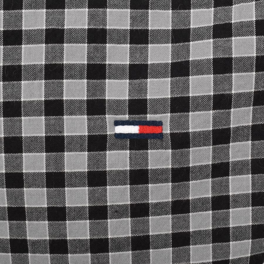 Image number 3 for Tommy Jeans Seersucker Check Shirt Black