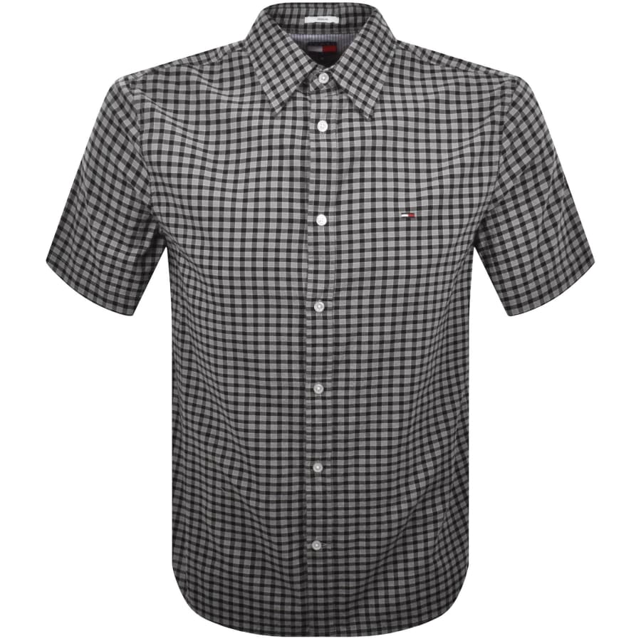 Image number 1 for Tommy Jeans Seersucker Check Shirt Black