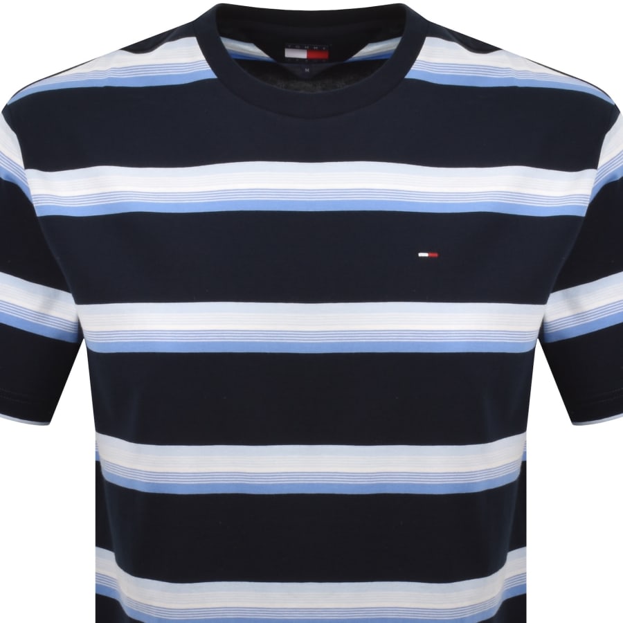 Image number 2 for Tommy Jeans Relaxed Fit Stripe T Shirt Blue