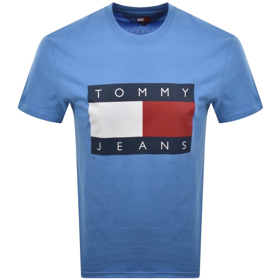 Image number 1 for Tommy Jeans Big Flag T Shirt Blue