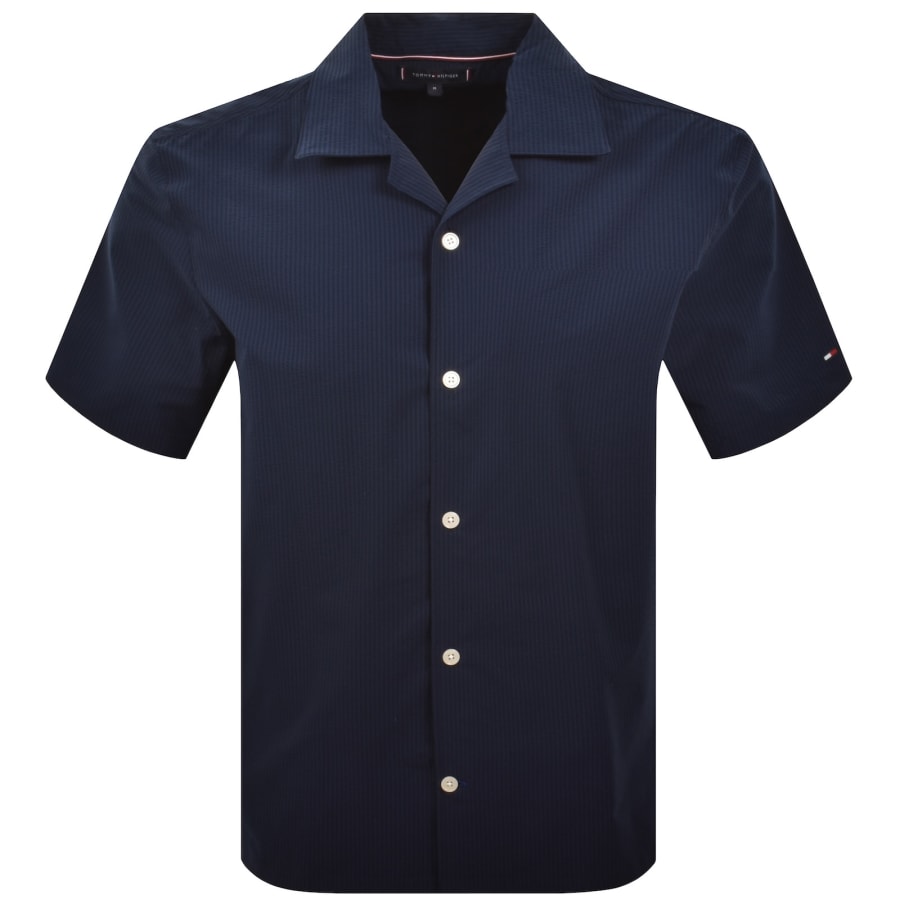 Image number 1 for Tommy Hilfiger Seersucker Shirt Navy