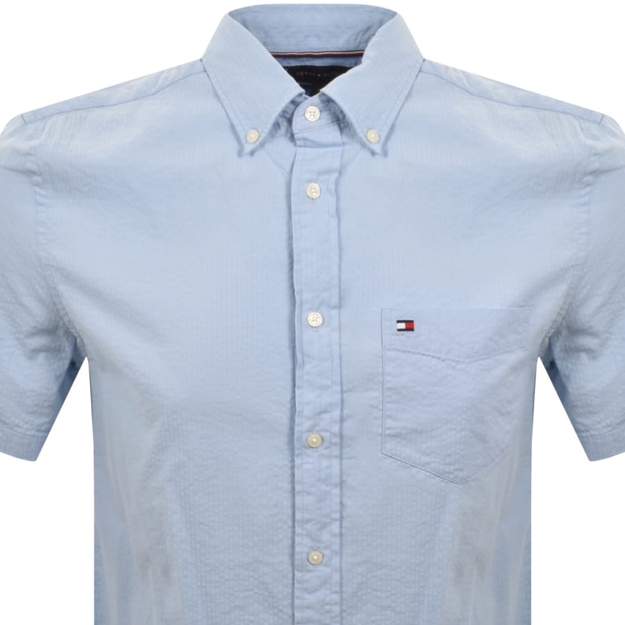 Image number 2 for Tommy Hilfiger Short Sleeved Stripe Shirt Blue