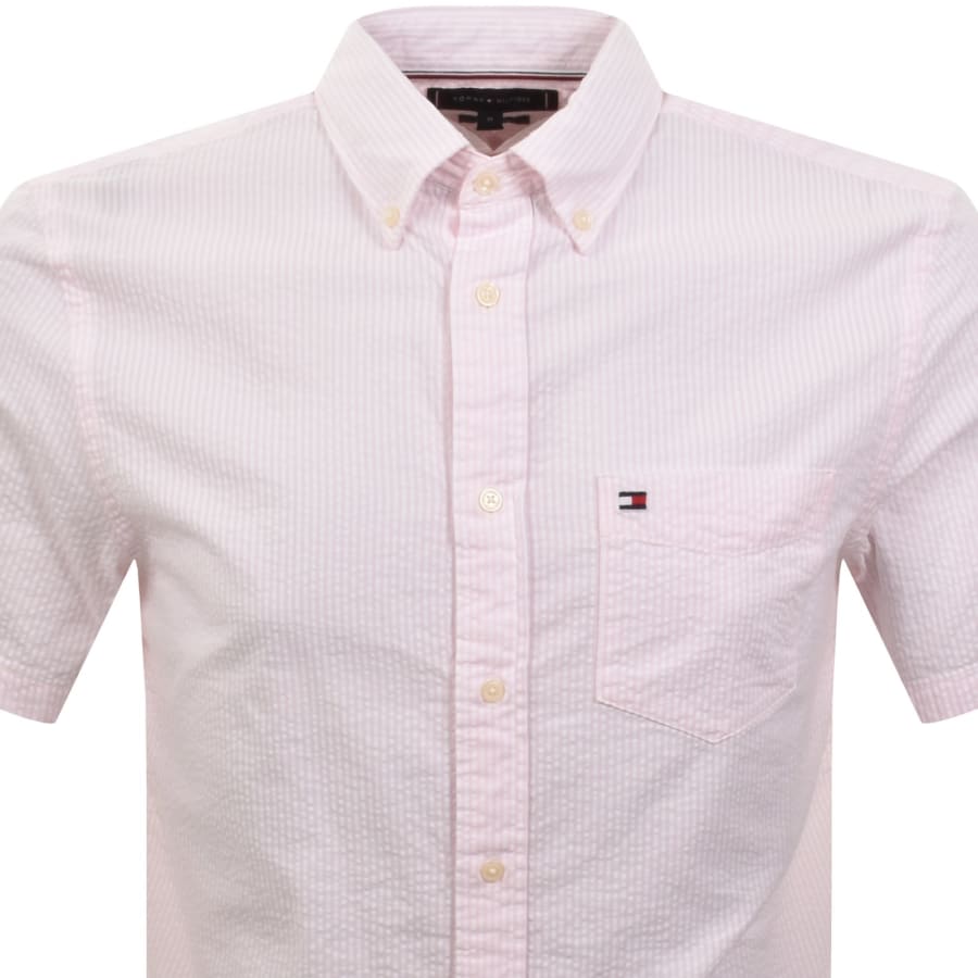 Image number 2 for Tommy Hilfiger Short Sleeved Stripe Shirt Pink