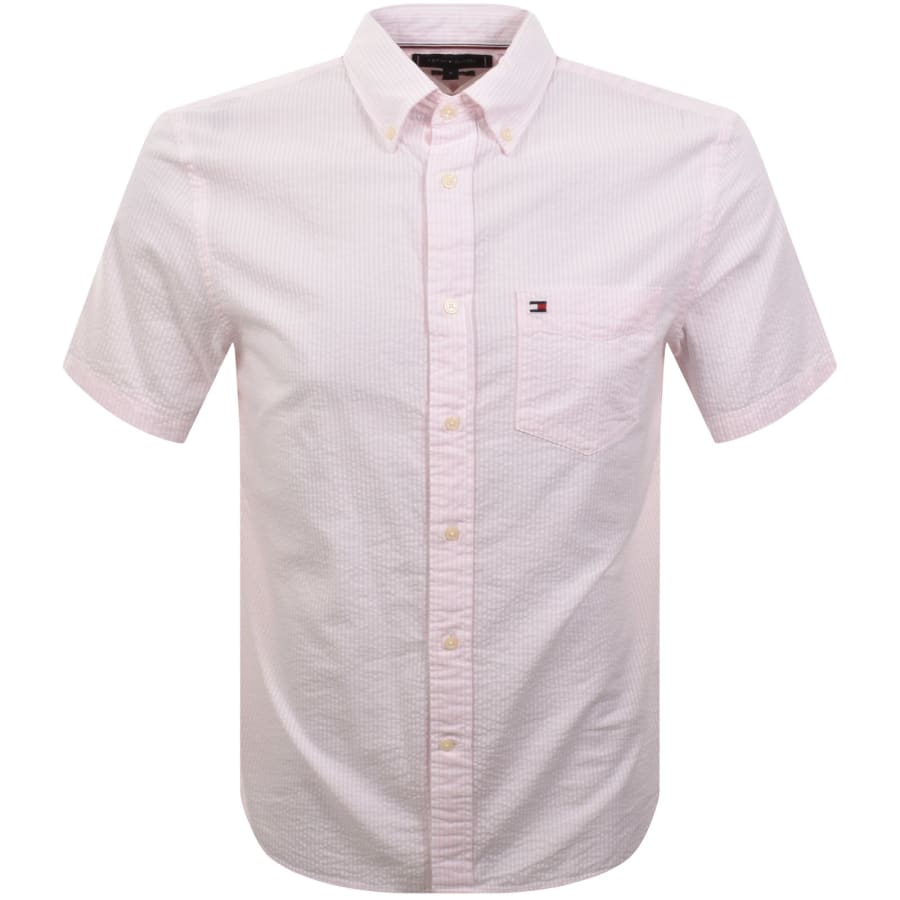 Image number 1 for Tommy Hilfiger Short Sleeved Stripe Shirt Pink