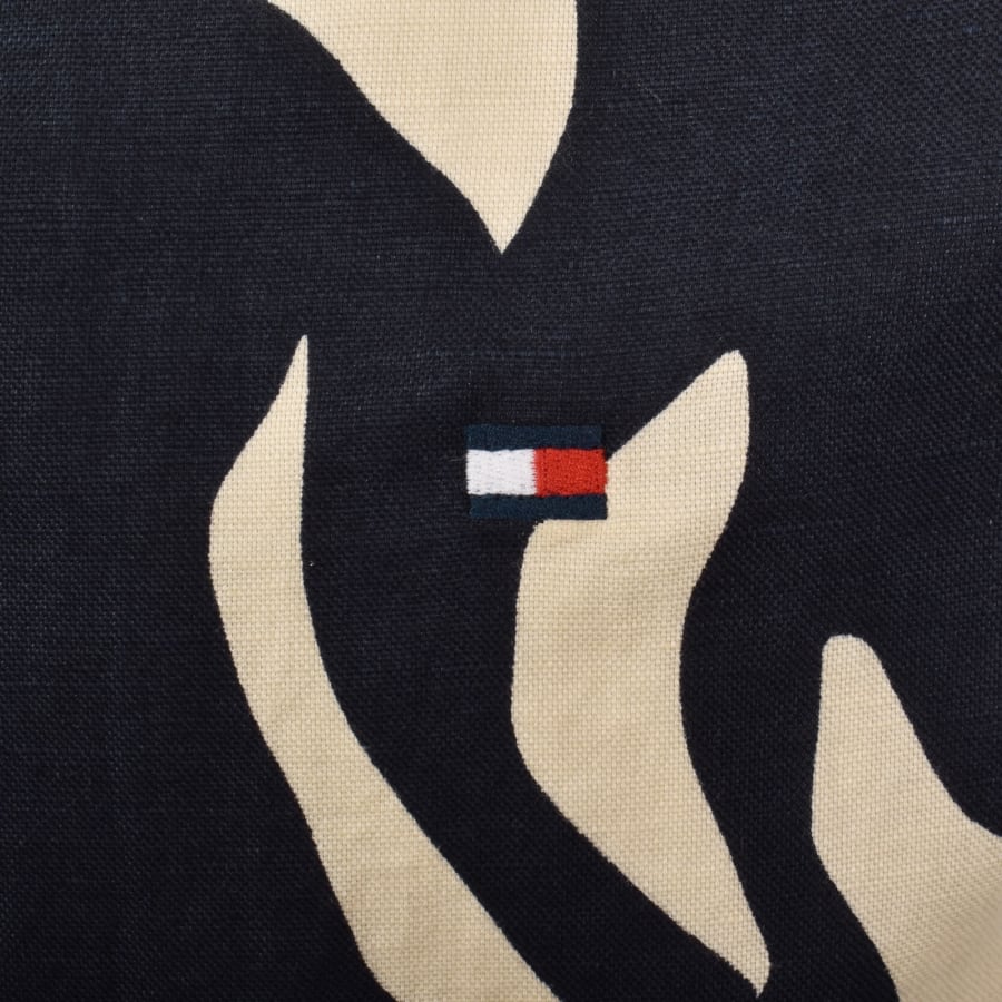 Image number 3 for Tommy Hilfiger Short Sleeved Linen Shirt Navy