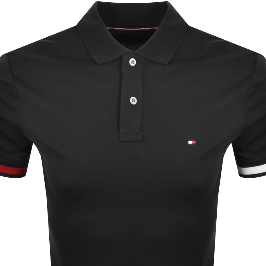 Image number 2 for Tommy Hilfiger Logo Polo T Shirt Black