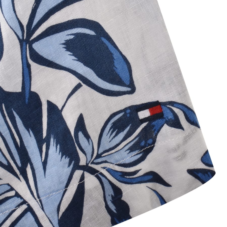 Image number 3 for Tommy Hilfiger Short Sleeved Linen Shirt White