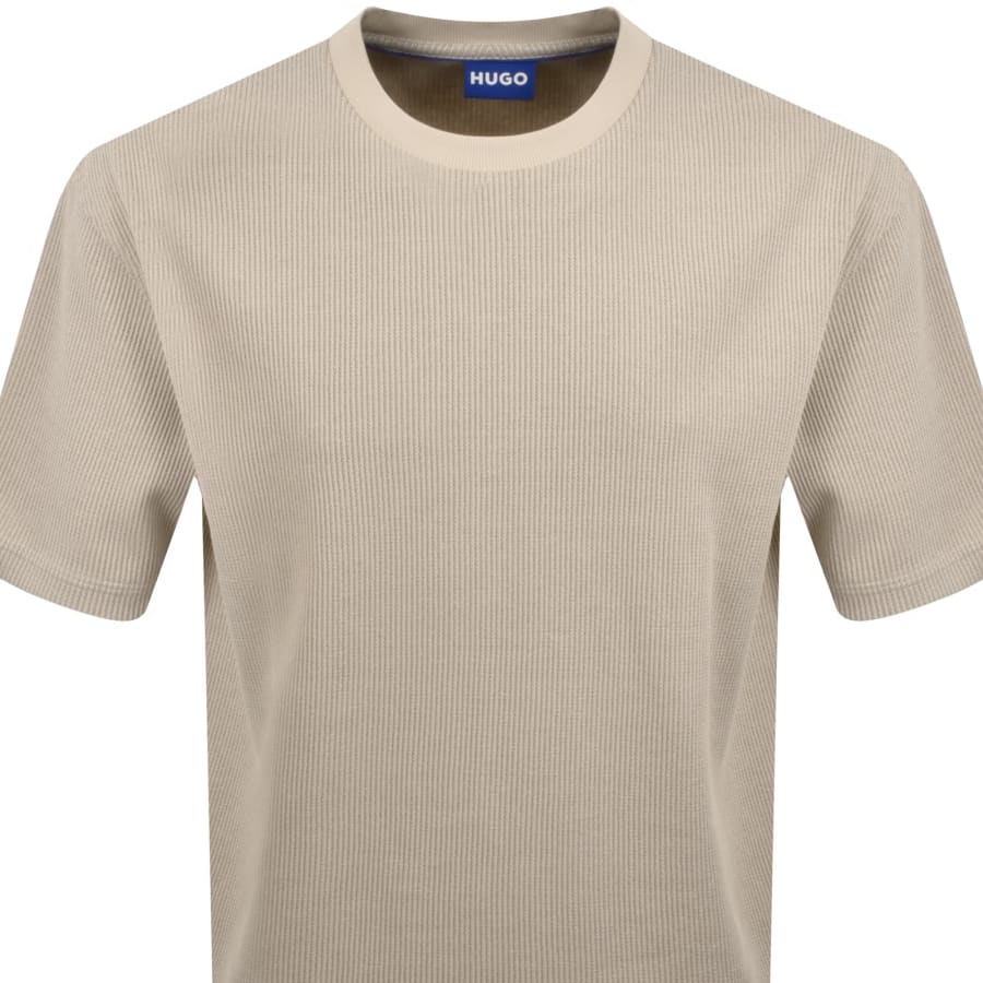 Image number 3 for HUGO Blue Nuwaffle T Shirt Beige
