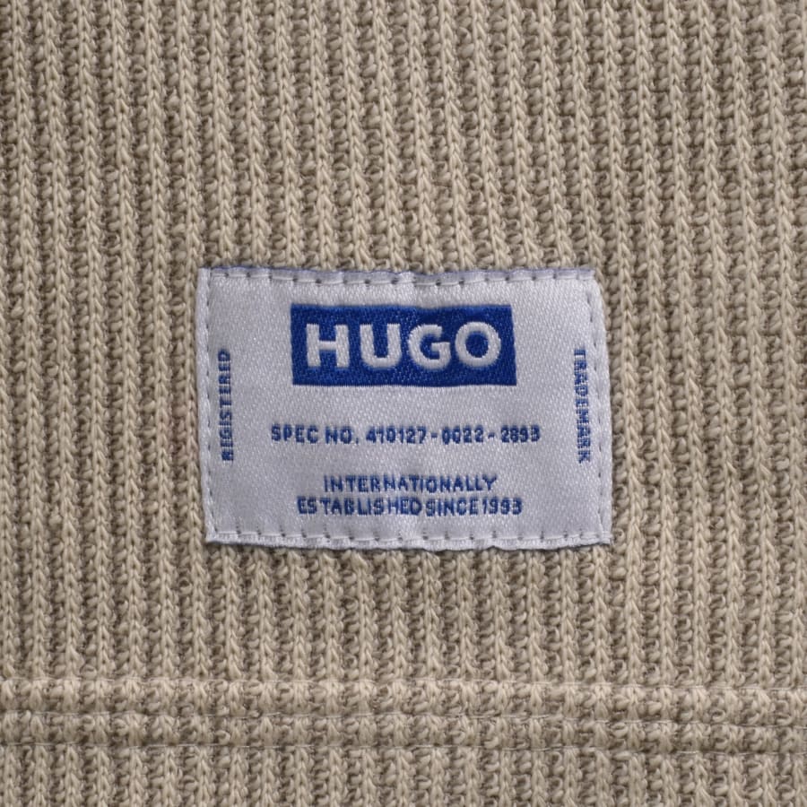 Image number 4 for HUGO Blue Nuwaffle T Shirt Beige