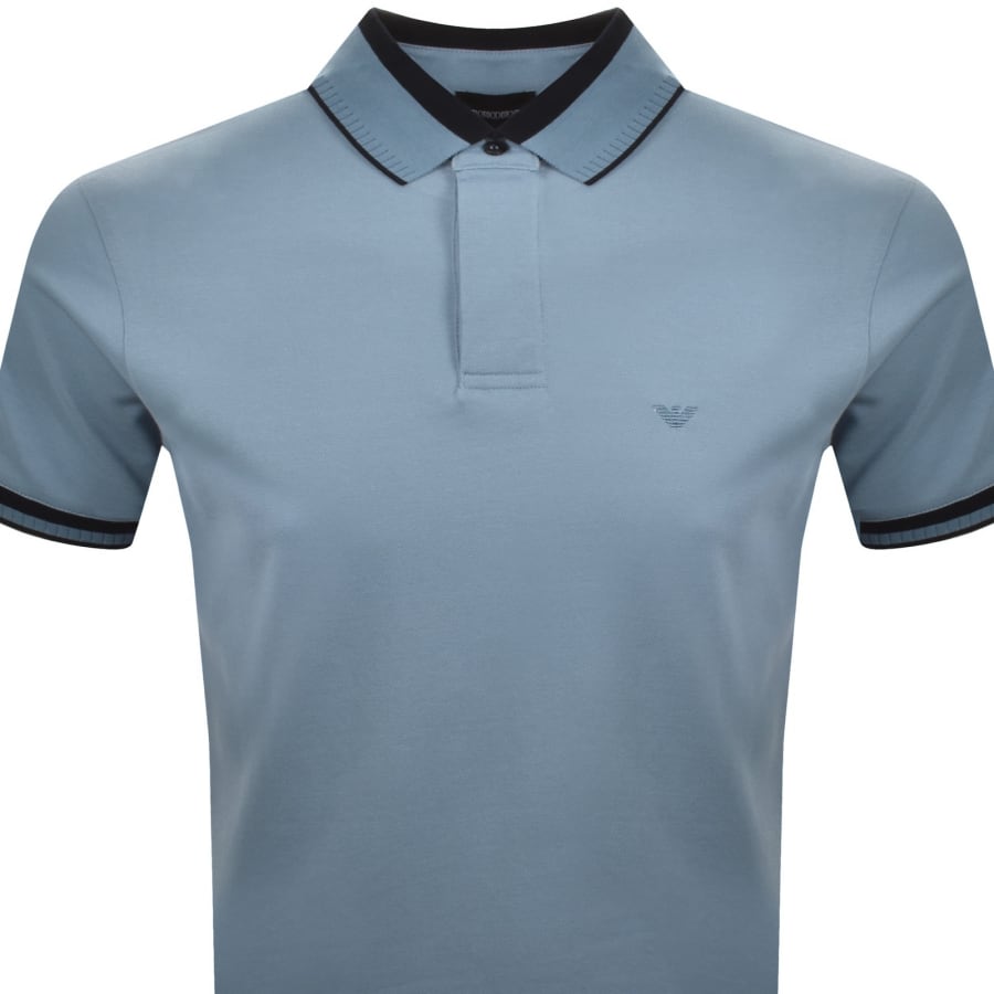 Image number 2 for Emporio Armani Short Sleeved Polo T Shirt Blue