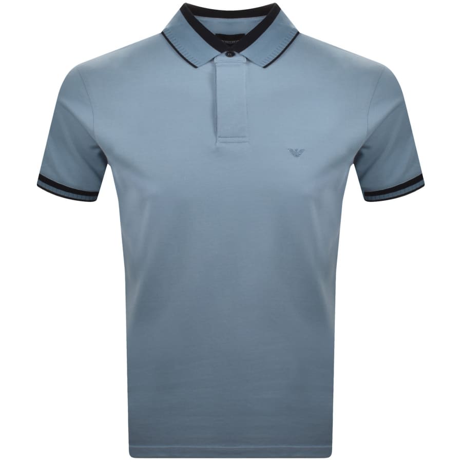 Image number 1 for Emporio Armani Short Sleeved Polo T Shirt Blue
