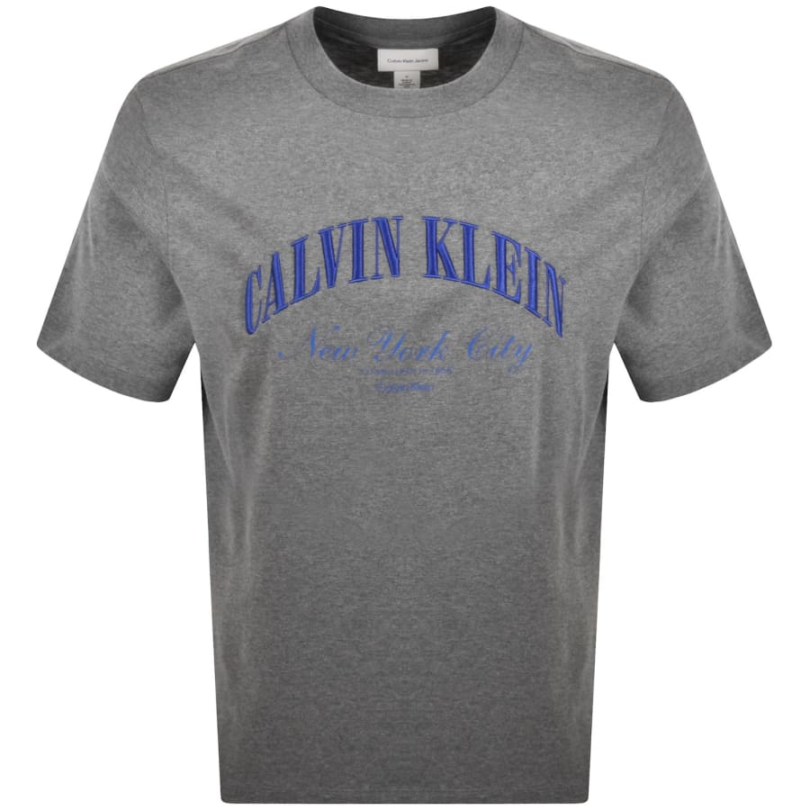 Image number 1 for Calvin Klein Logo T Shirt Grey