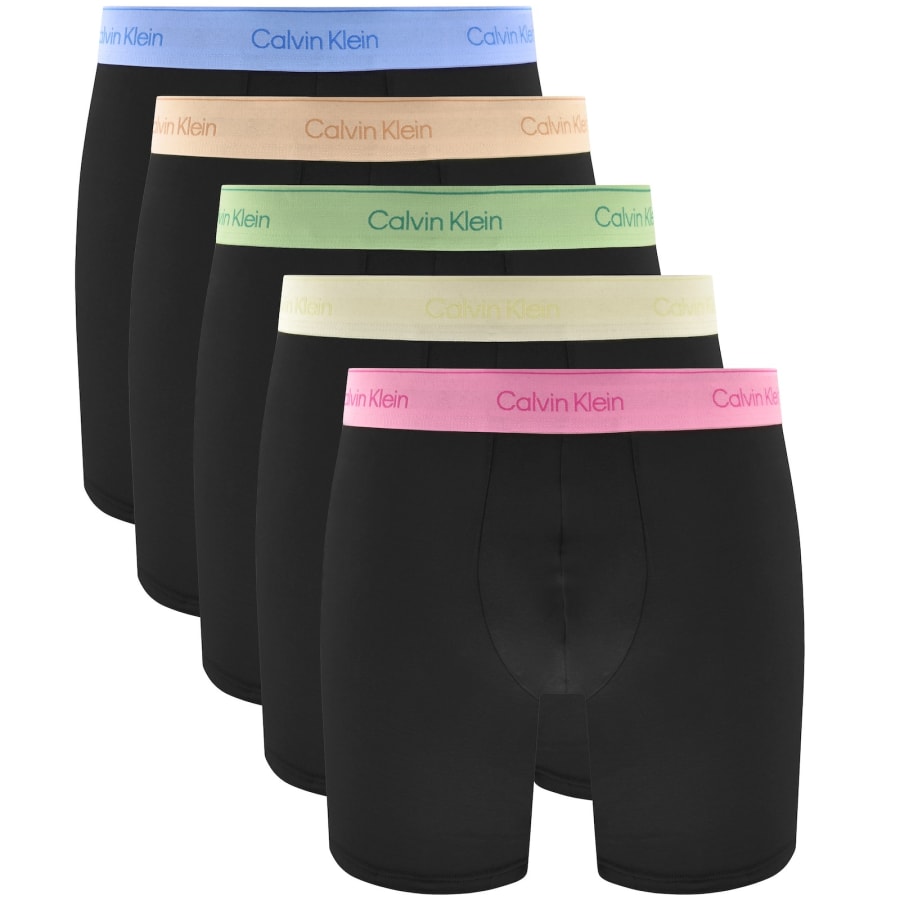 Image number 1 for Calvin Klein Underwear 5 Pack Boxer Briefs Black