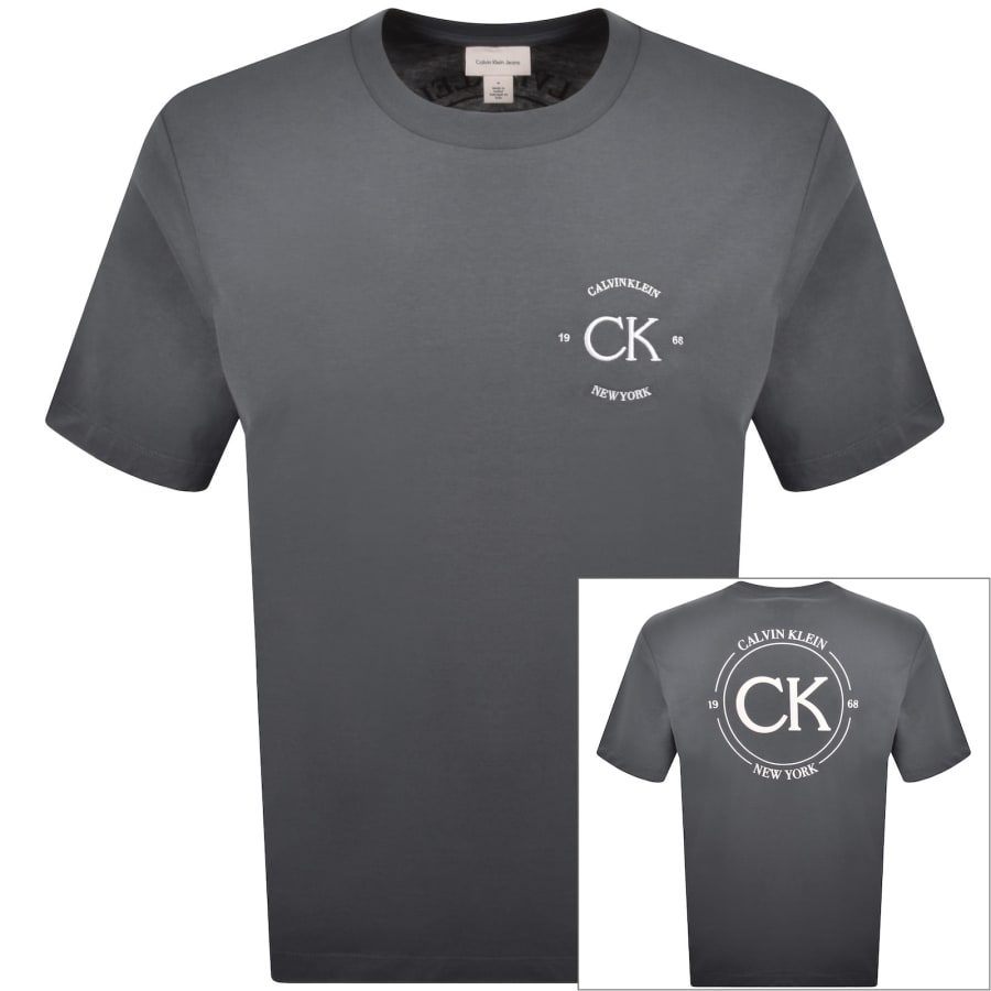 Image number 1 for Calvin Klein Jeans Graphic T Shirt Grey