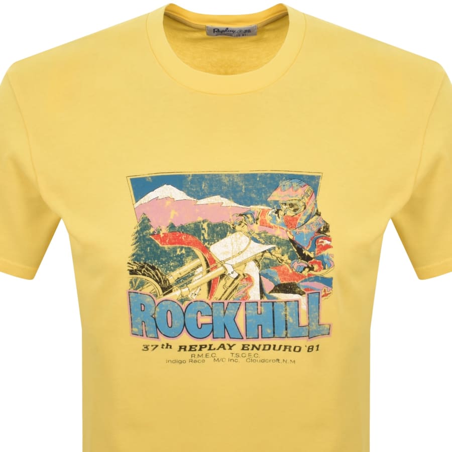Image number 2 for Replay Graphic T Shirt Yellow