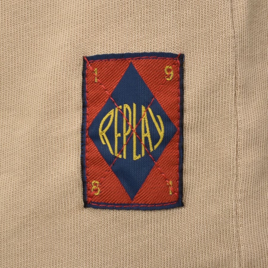 Image number 4 for Replay Graphic T Shirt Beige