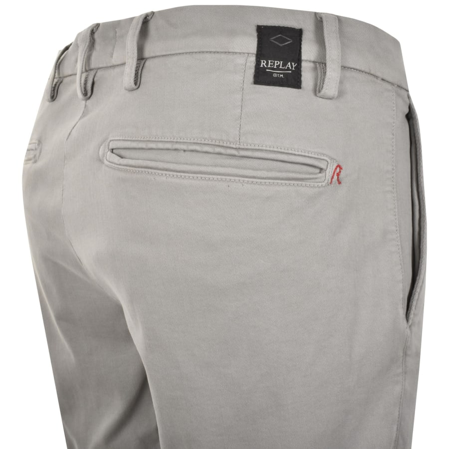 Image number 4 for Replay Benni Regular Fit Denim Shorts Grey