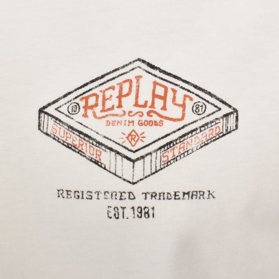 Image number 4 for Replay Logo T Shirt Off White