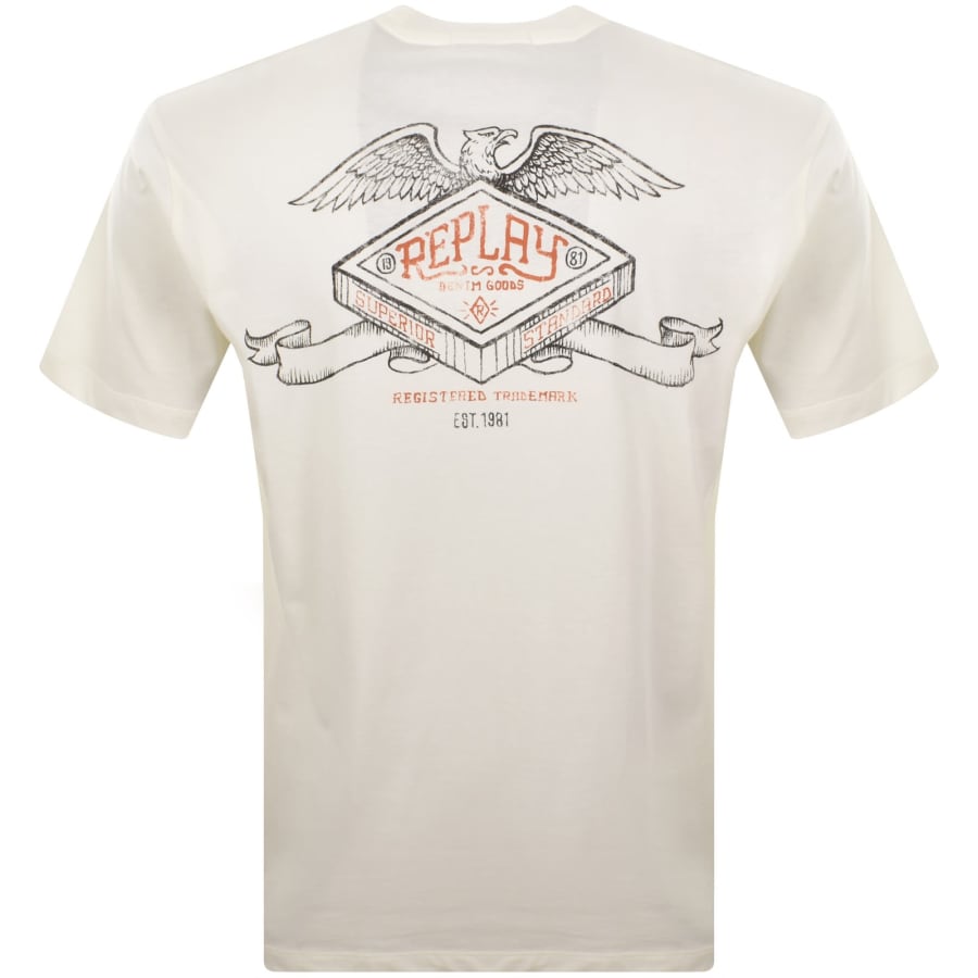 Image number 5 for Replay Logo T Shirt Off White