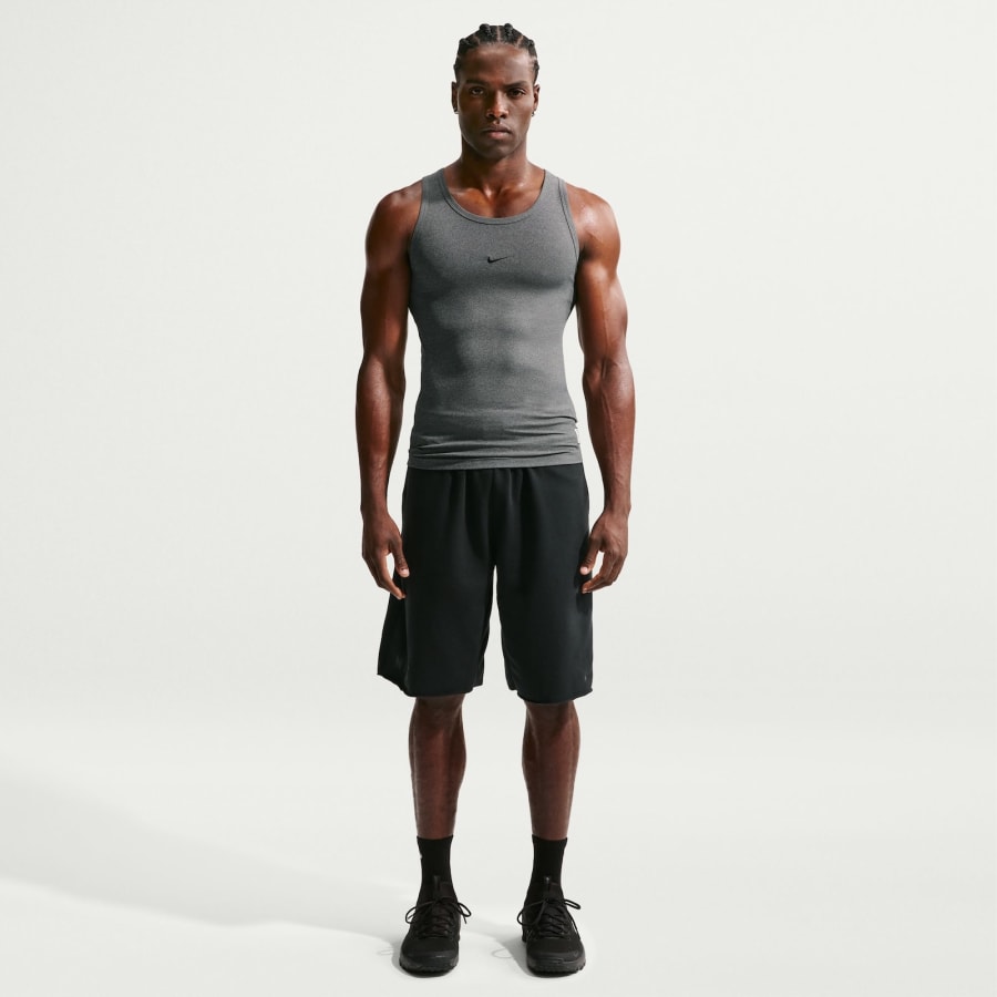 Image number 5 for Nike Training Tight Fit Vest Grey