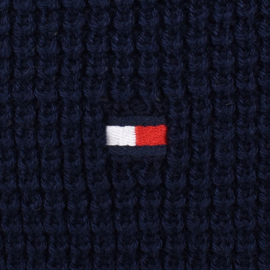 Image number 3 for Tommy Hilfiger Waffle Rugby Polo T Shirt Navy