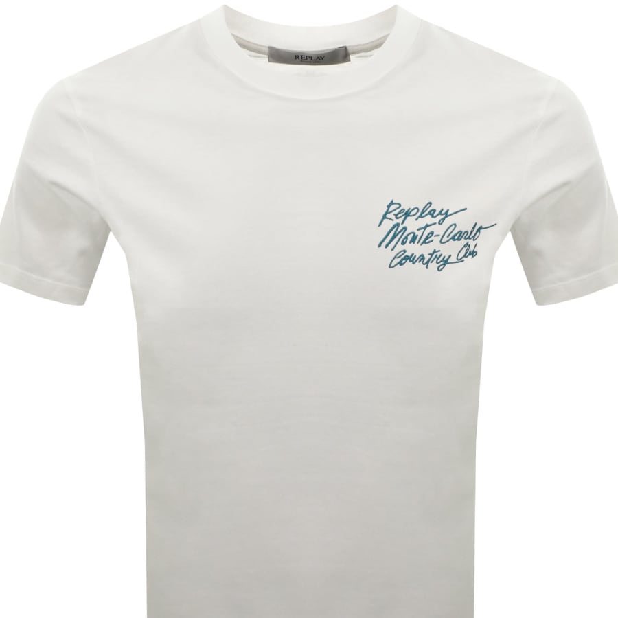 Image number 3 for Replay Graphic T Shirt Off White