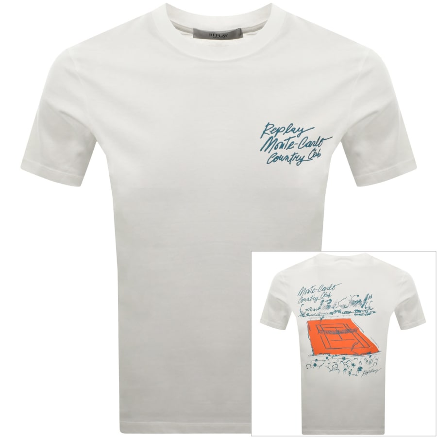Image number 1 for Replay Graphic T Shirt Off White