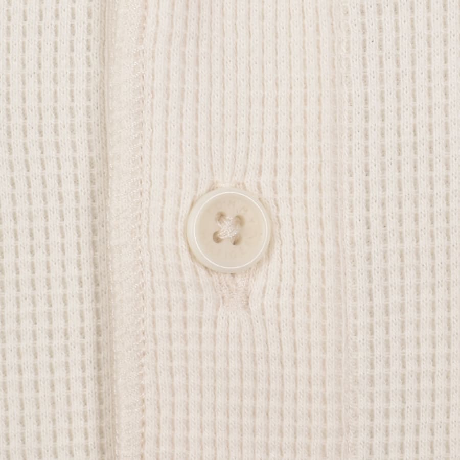 Image number 4 for Tommy Hilfiger Waffle Texture Henley T Shirt Cream