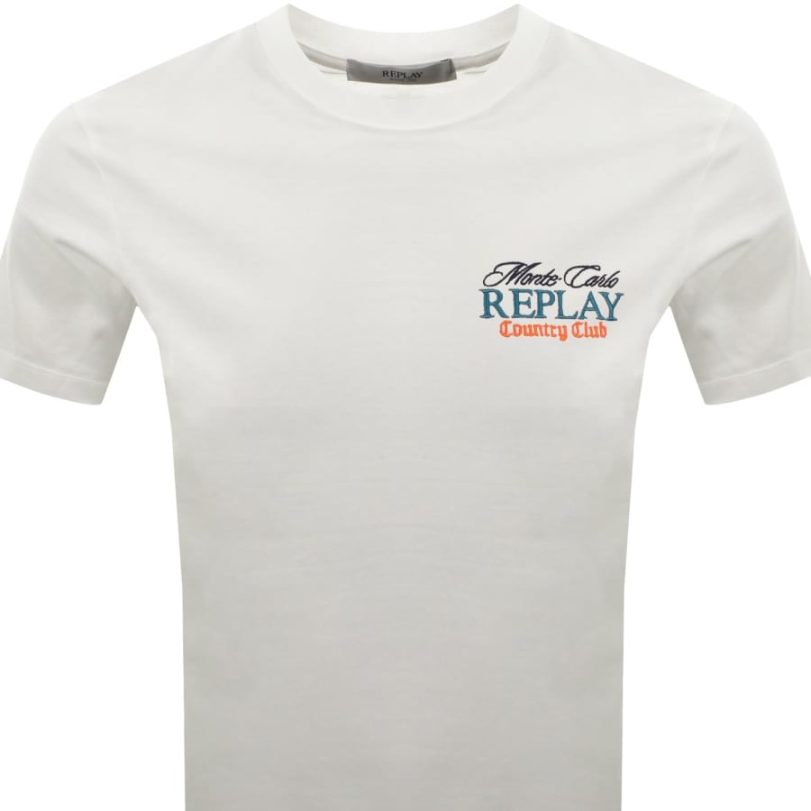 Image number 3 for Replay Graphic T Shirt Off White