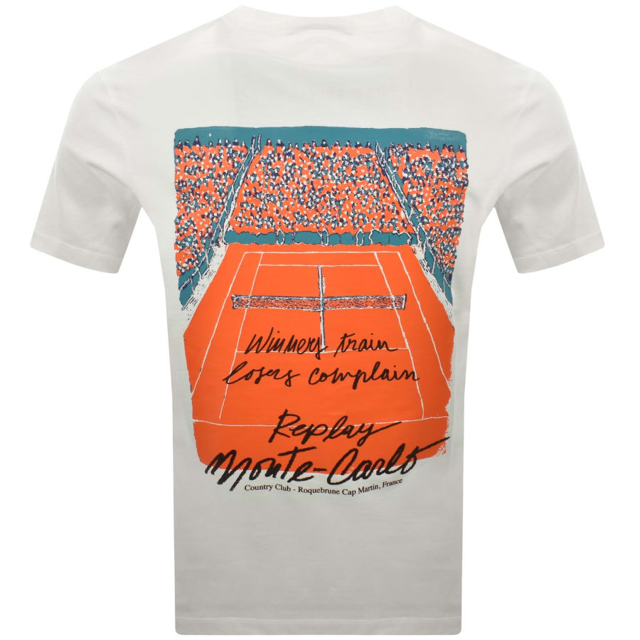 Image number 5 for Replay Graphic T Shirt Off White