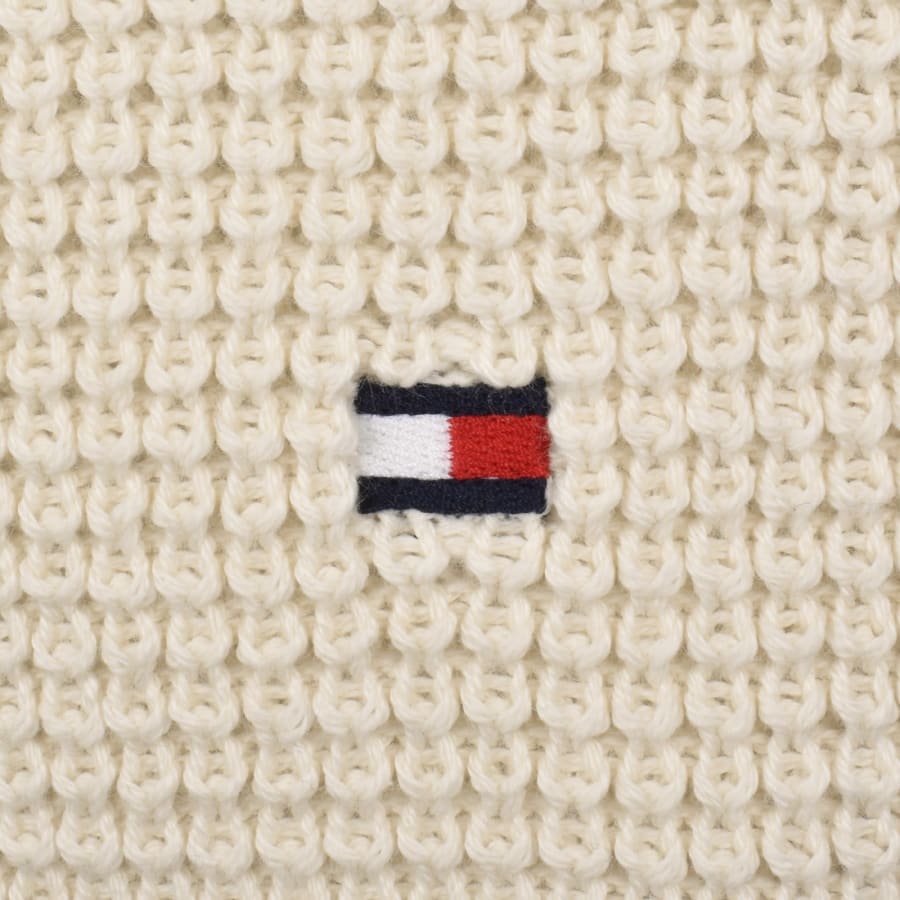 Image number 3 for Tommy Hilfiger Waffle Rugby Polo T Shirt Cream