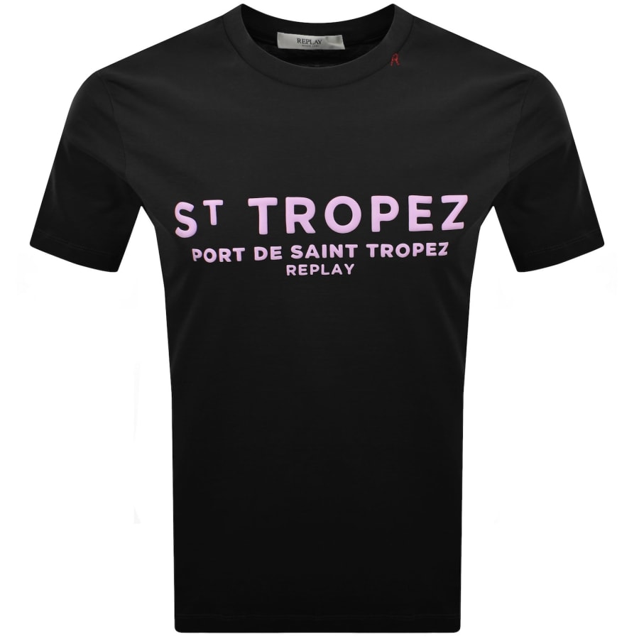 Image number 1 for Replay Graphic T Shirt Black