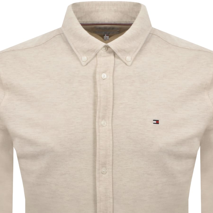 Image number 2 for Tommy Hilfiger Knitted Long Sleeve Shirt Beige